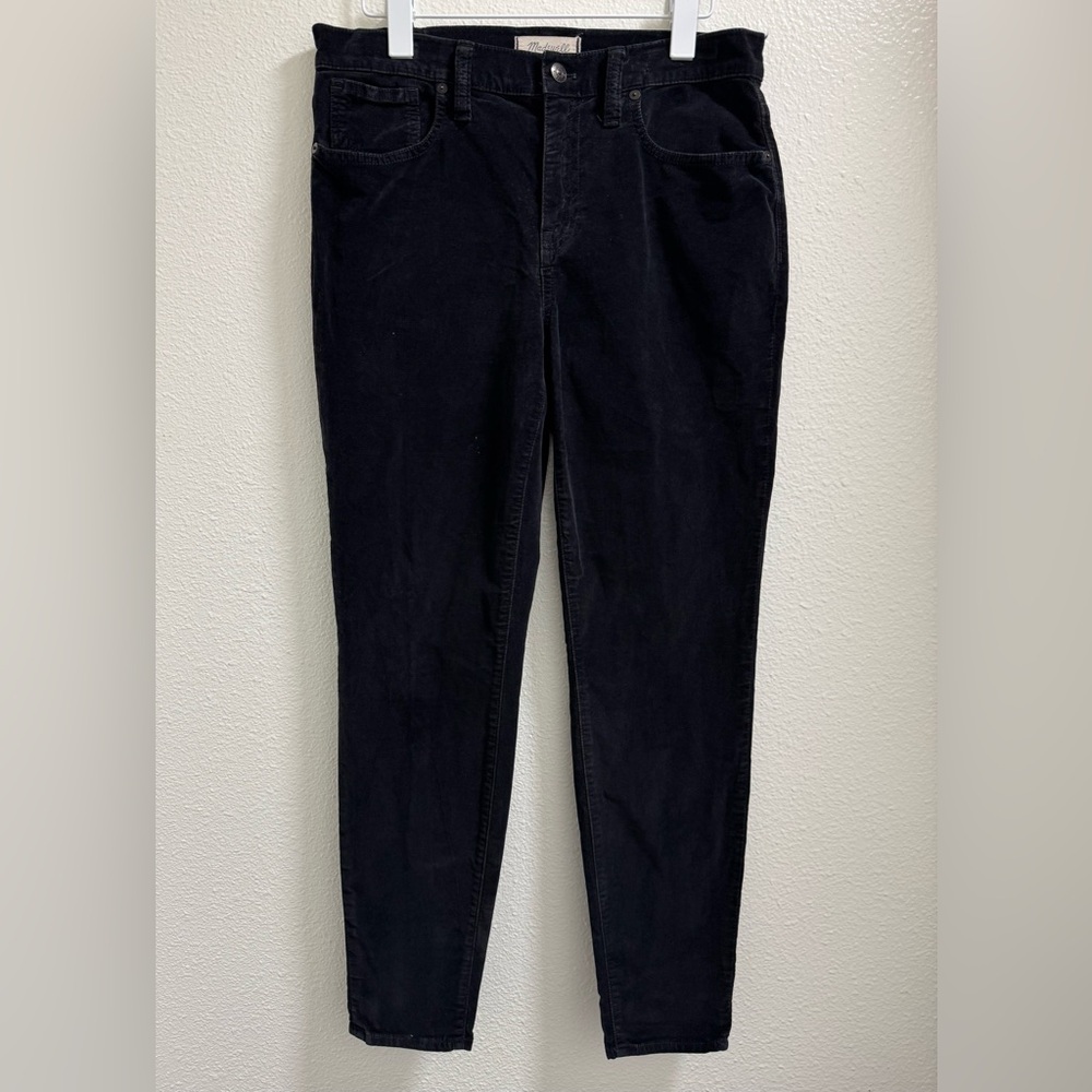 Madewell Velvet 9" High Riser Skinny Skinny Jeans Pants Velvet Black Womens 30